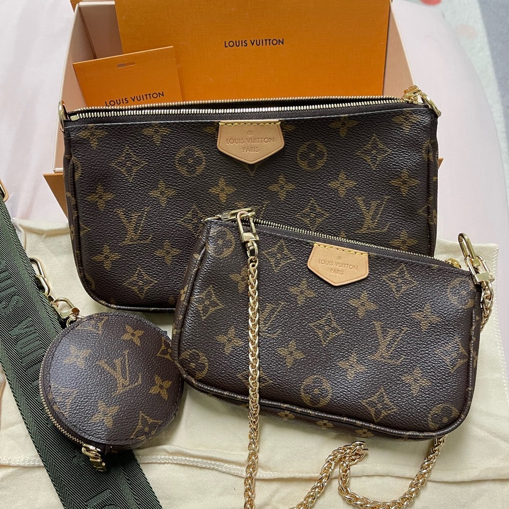 Louis Vuitton Brown Monogram Crossbody Bag with Gold Hardware - Picture 2 of 7